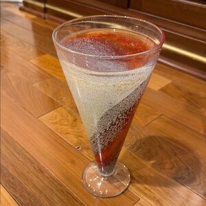 Kosta Boda Twister Vase - Numbered - Elegant Red and Gold Decorative Glass